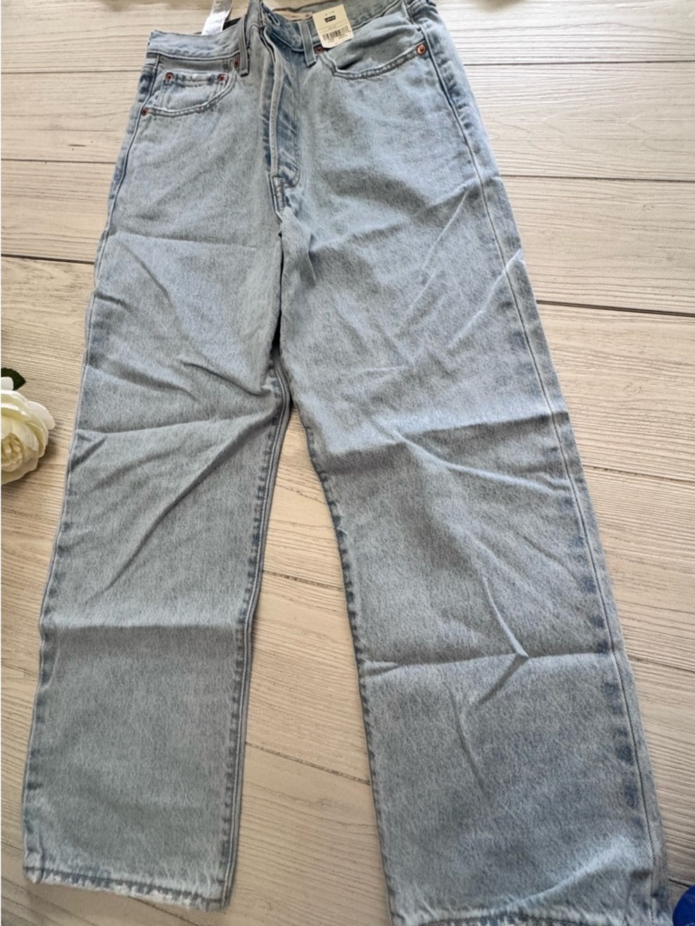 Levi's Light Blue Straight Ankle Jeans